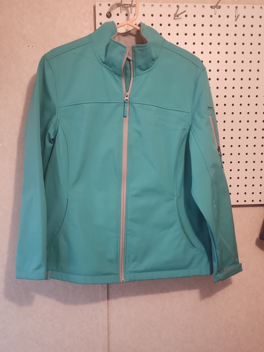 Women's Teal Softshell Utility Jacket - Zip Front